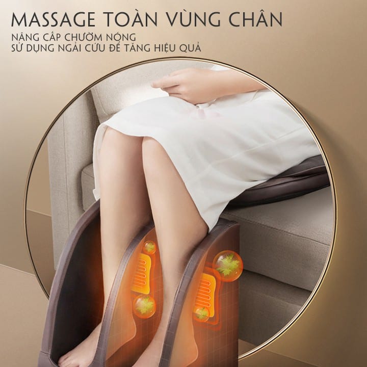 Máy masage toàn thân, ghế massage hồng ngoại trị liệu cao cấp, giảm đau mỏi, tăng cường lưu thông máu đa năng cao cấp có massage chân model mới nhất, Hàng chính hãng