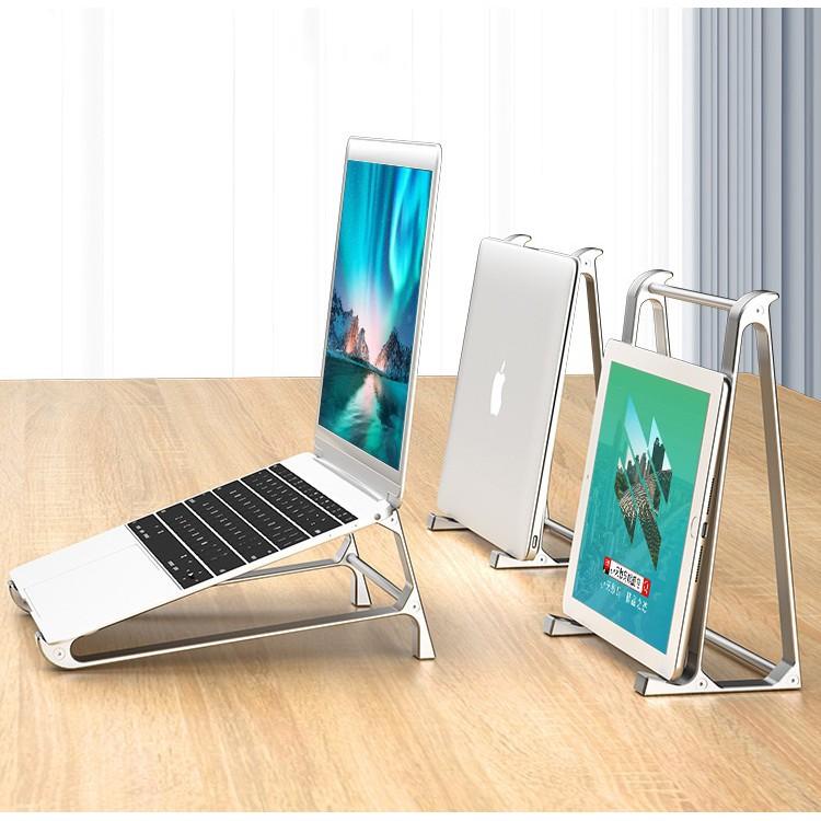 Giá Đỡ Laptop dành cho Macbook Máy Tính Bảng iPad Galaxy Tab Nhôm 2 in 1 kê tản nhiệt kiêm đế dựng