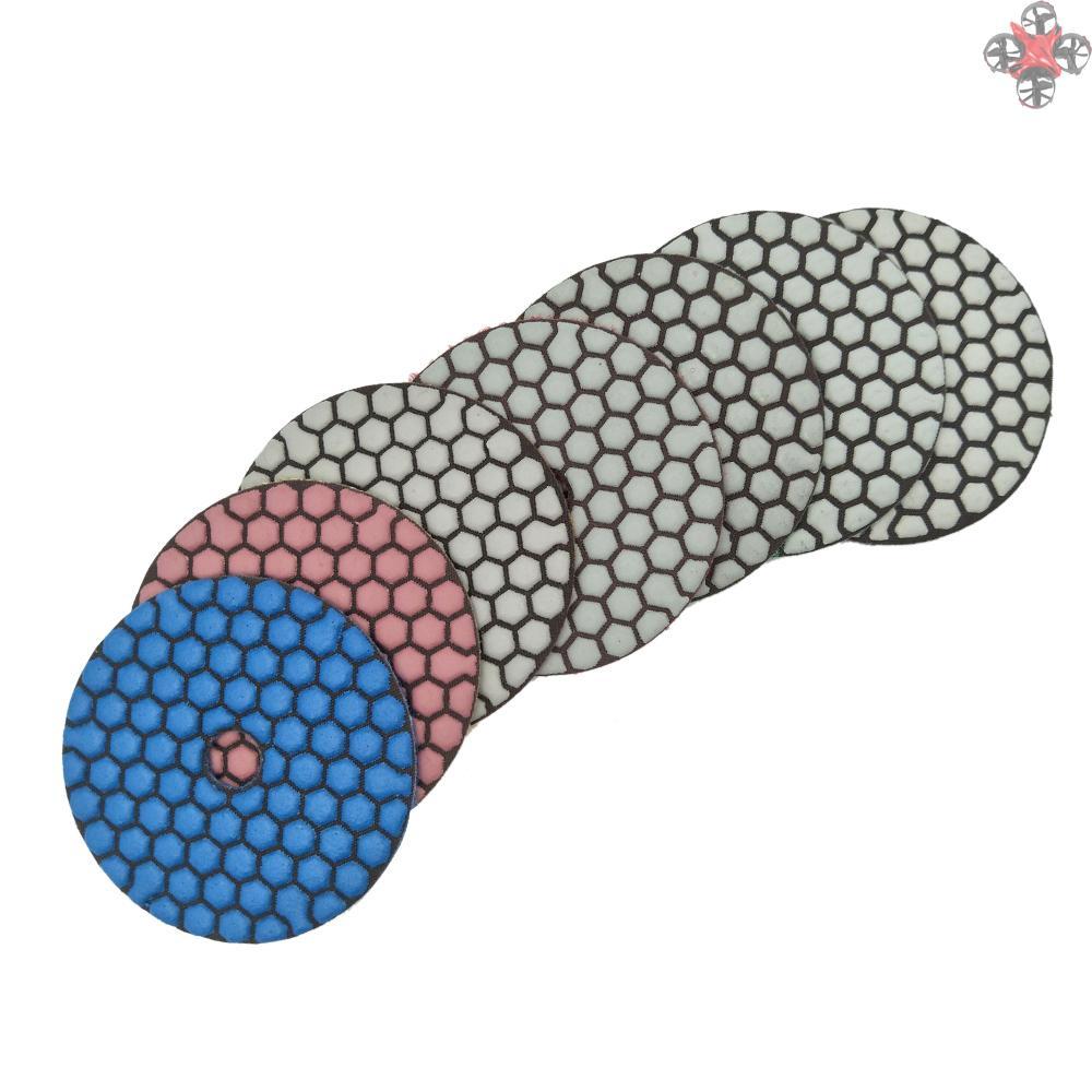 7PCS 4 Inch Set Wet Dry Diamond Polishing Pads For Granite Concrete Marble