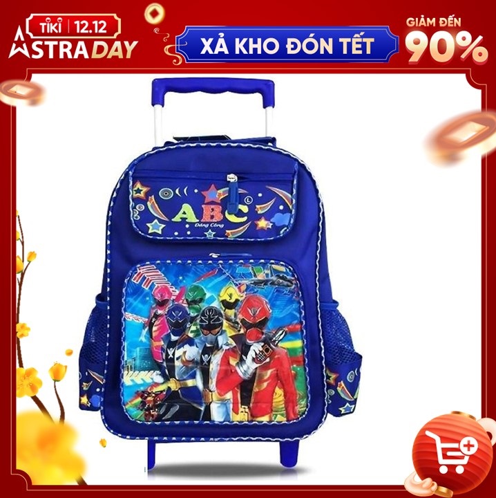 Ba lô kéo hoc sinh , nhiều ngăn tiện dụng cho bé Trai Màu xanh - X1L