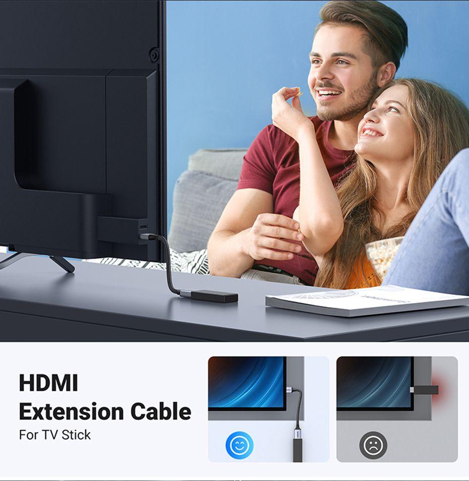 Ugreen UG15518HD165TK 15Cm 8K60Hz 2.1 Cáp nối dài HDMI dây bọc dù - HÀNG CHÍNH HÃNG