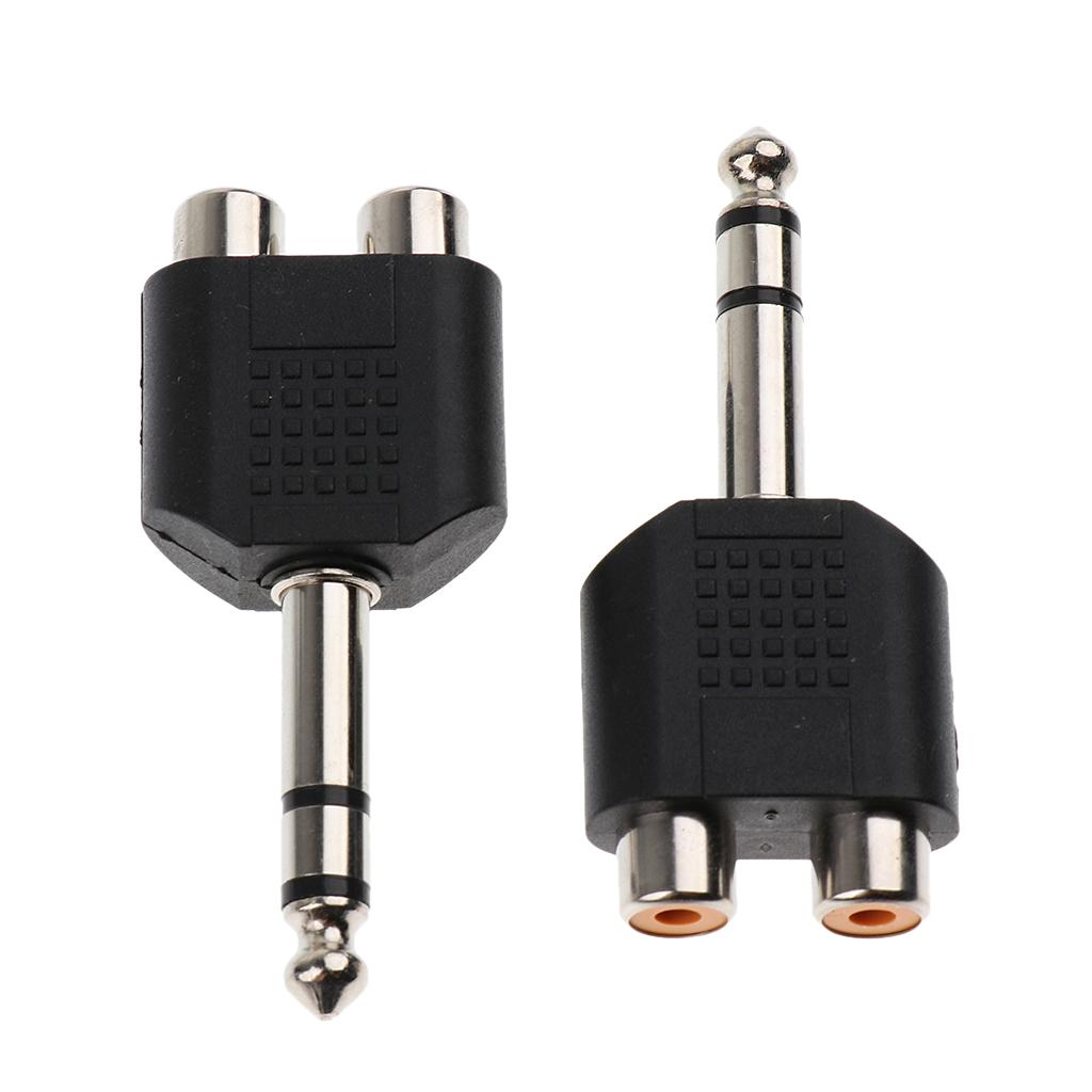 5x Stereo Plug 6.5mm Male To 2   Female Audio   Converter Adapter