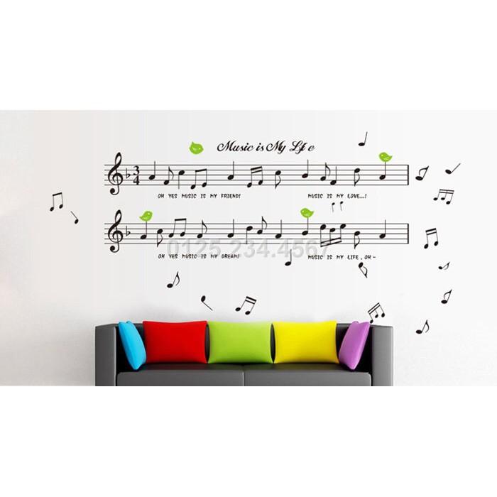 Decal dán tường Nốt nhạc vui