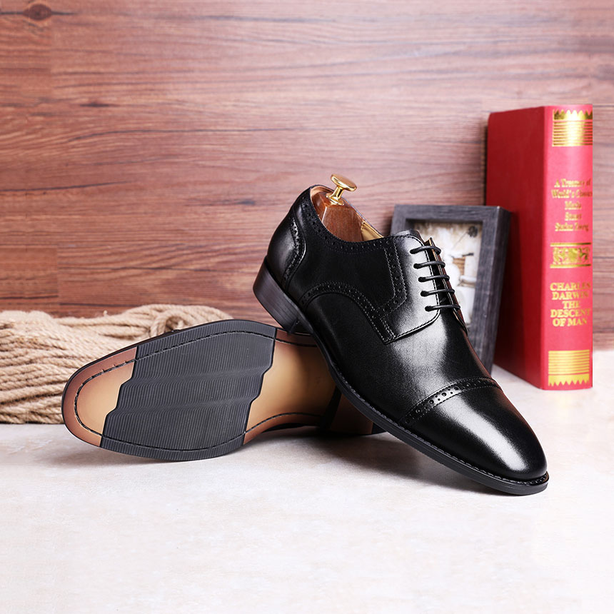 Homme Winchester - Cap Toe Derby Italian Leather Blucher Shoes