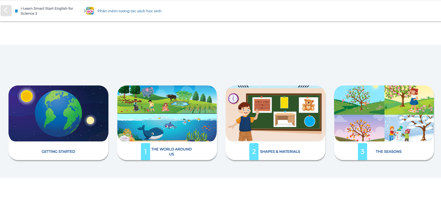 I-Learn Smart Start English for Science 2 - Ứng dụng phần mềm tương tác sách học sinh