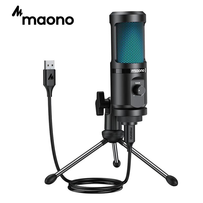 Maono chơi game micrô USB Micrô Bình ngưng tụ Podcast Ghi micro phát trực tuyến micro phát trực tuyến với ánh sáng nhẹ PM461TR RGB