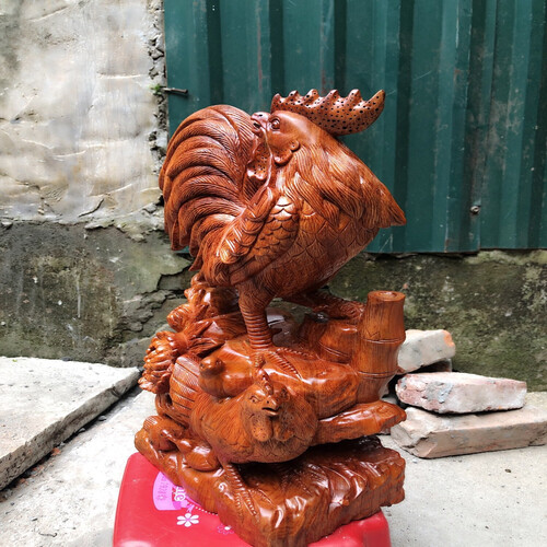 Tượng Điêu Khắc Gia Đình Gà Trống
