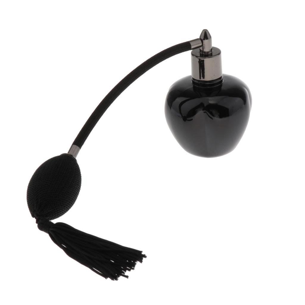 Refillable Empty Glass Perfume Bottle Black Bulb Tassel Spray Atomizer 100ml