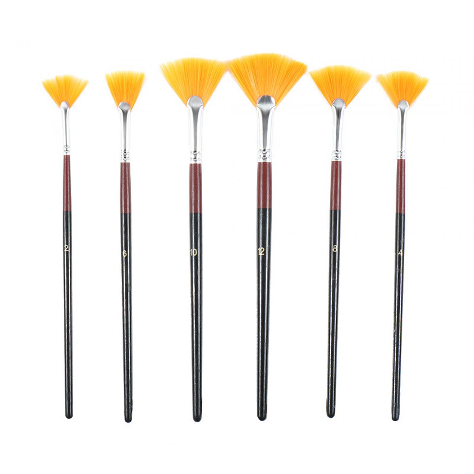 6Pcs Watercolor Paint Brush Pen Set Artists Paint Brush Set for Oil Water