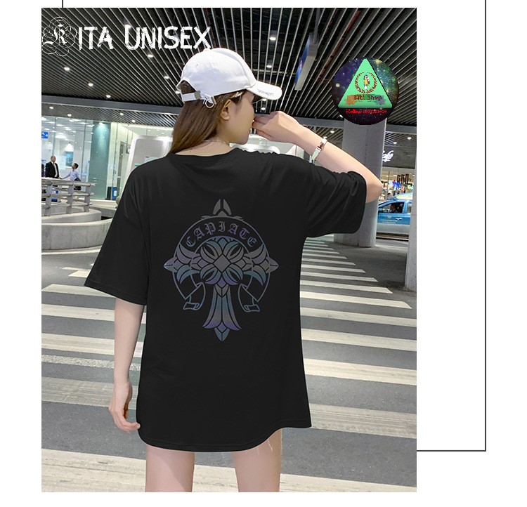 Áo thun phản quang nam nữ tay lỡ form rộng freesize Kita Unisex - THÁNH GIÁ