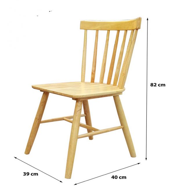 Ghế 7 nan gỗ cao su bền đẹp cao 80 cm - ghế ăn - ghế gỗ