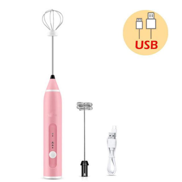 3 Tốc Độ Trứng Be Cà Phê Sữa Uống Đánh Trộn Đầu Eggbeater Frother Khuấy USB Sạc Thực Phẩm Cầm Tay Máy Xay Đánh Trứng