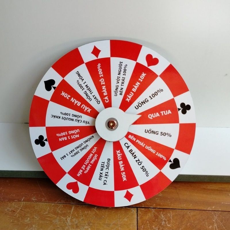 Vòng quay Lucky ( Ăn nhậu Đỏ Trắng - 16 ô - Đường kính 25cm x cao 6cm)