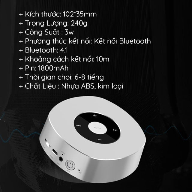 Loa Bluetooth Di Động 36F Thiết Kế Nhỏ Gọn Hỗ Trợ Mic Đàm Thoại Cổng kết nối Thẻ TF, AUX Tai Nghe
