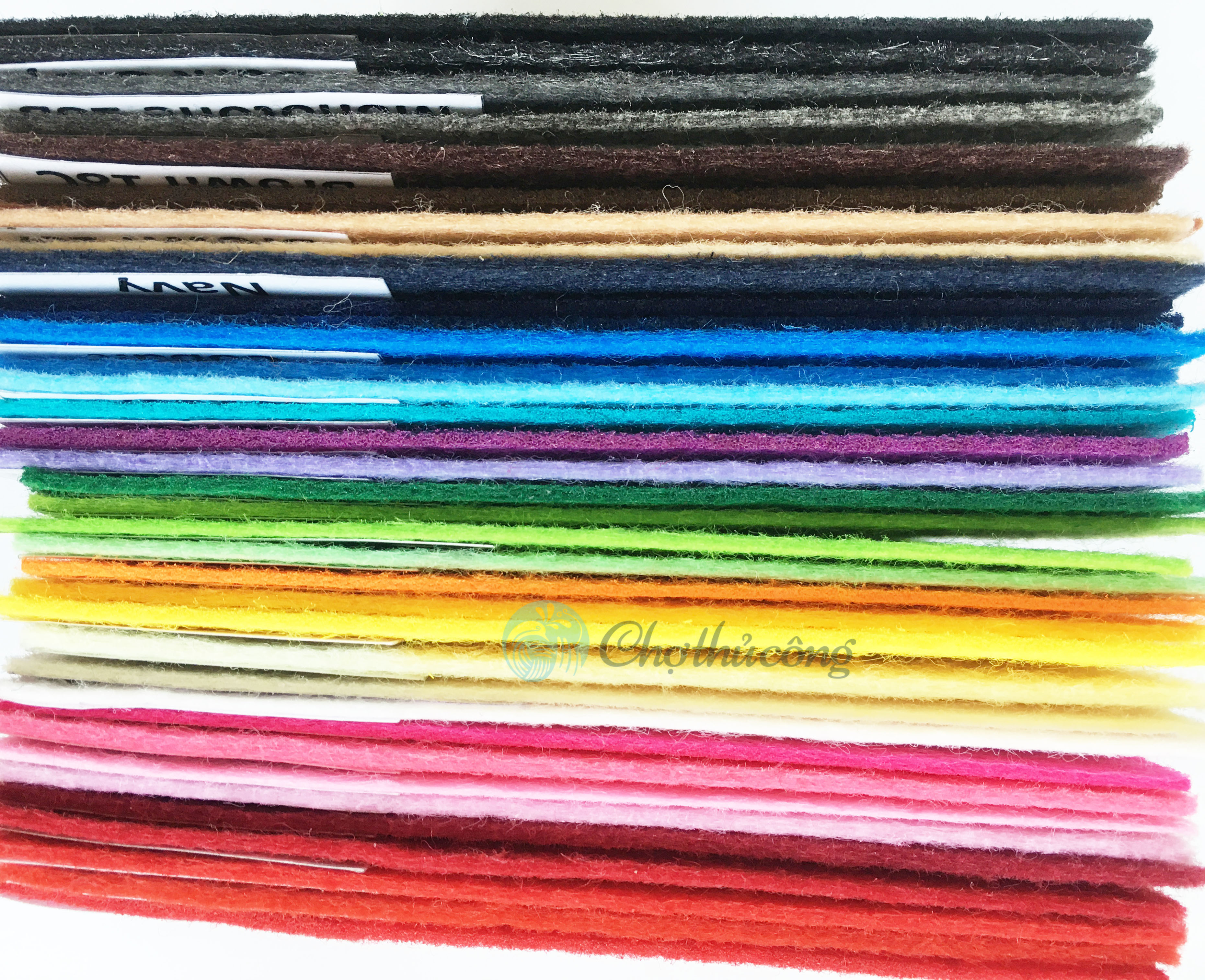 Vải nỉ dạ VNXK 90X90cm vải nỉ cứng làm đồ handmade, thủ công