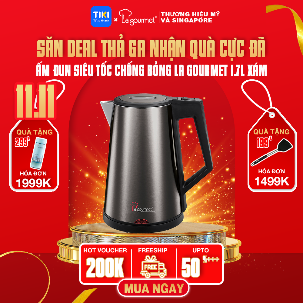 Ấm siêu tốc không vi nhựa La gourmet 1,7L - 359636