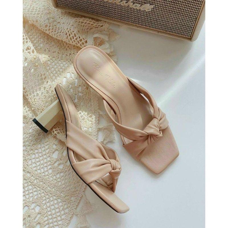 GUỐC DA MỊN MỀM THẮT GIỮA GÓT HÀNG ĐẸP - 7P