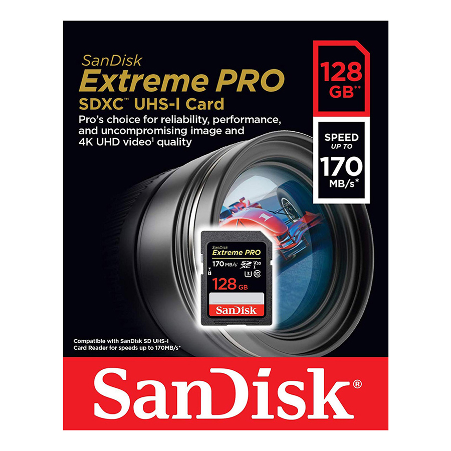 Thẻ Nhớ SDXC SanDisk Extreme Pro U3 V30 1133X 128GB 170MB/s - Hàng Chính Hãng