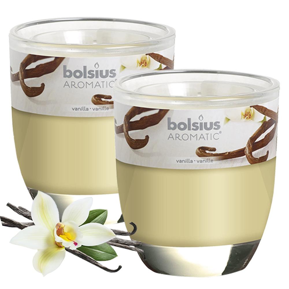 Combo 2 ly nến thơm tinh dầu Bolsius Vanilla 105g - hương hoa vani, nến trang trí, thơm phòng, thư giãn, khử mùi