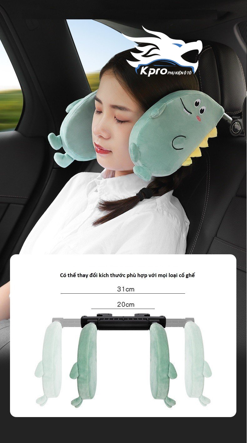 Tựa đầu ô tô 2 bên hình thú đáng yêu cho bé - Hàng Kpro chất lượng cao