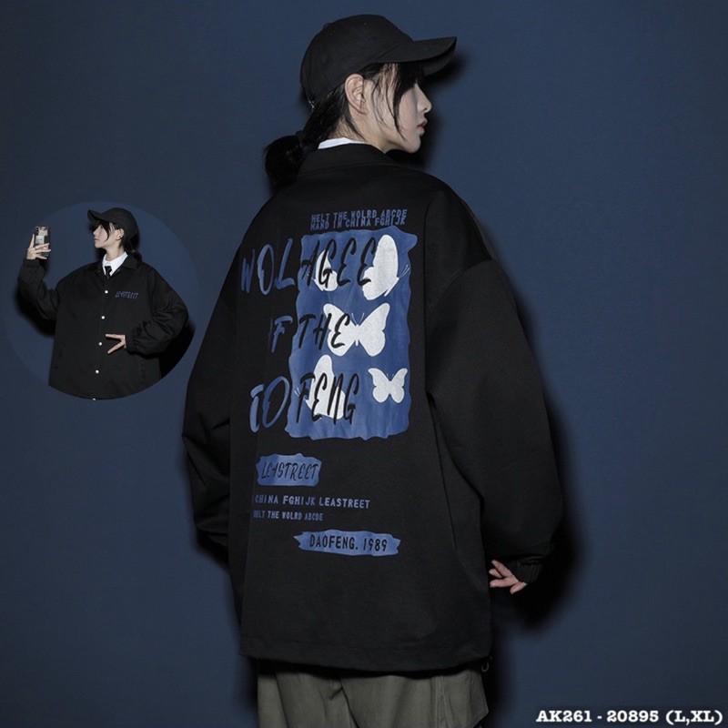 Áo Khoác Gió Nam Nữ in LEAS Bomber Jackets Dù 2 Lớp Form Rộng UNISEX WOLLAGEE Chất Liệu Vải Poly Giữ Ấm Tốt Chống Bám Bụi,Thiết Kế Trang Nhã