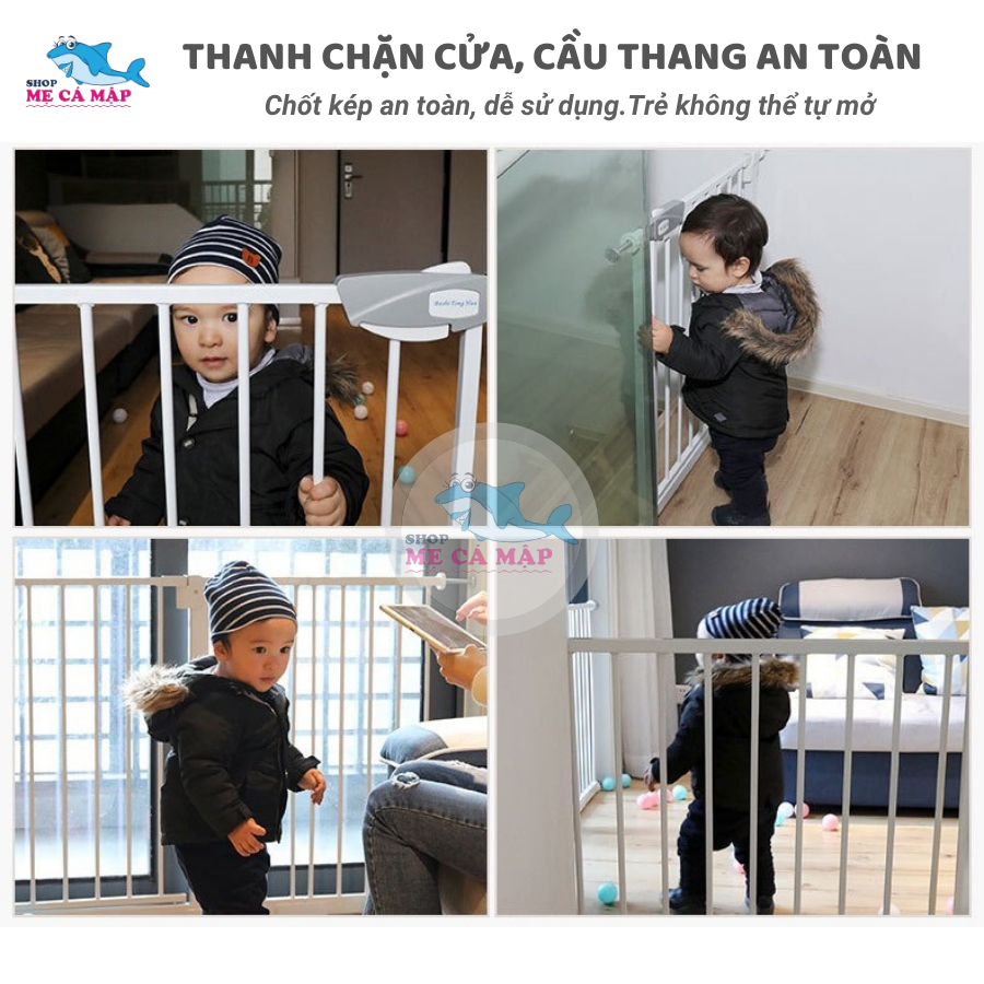 Chặn Cửa Chặn Cầu thang an toàn, chắn cửa dày nặng, thanh chặn cửa cao 79cm bảo vệ bé an toàn