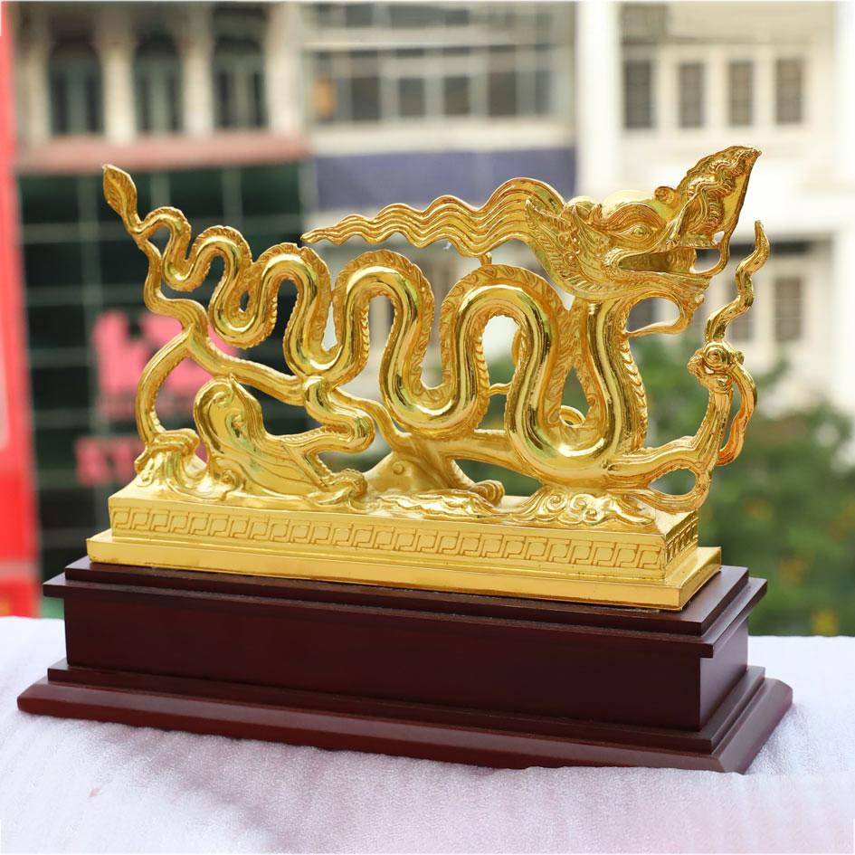 Tượng Rồng Thời Lý mạ vàng 24K