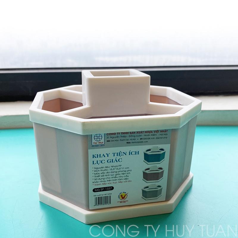 Khay đựng đồ 5 ngăn Việt Nhật 1337 - Kệ đựng đồ để bàn hình lục giác