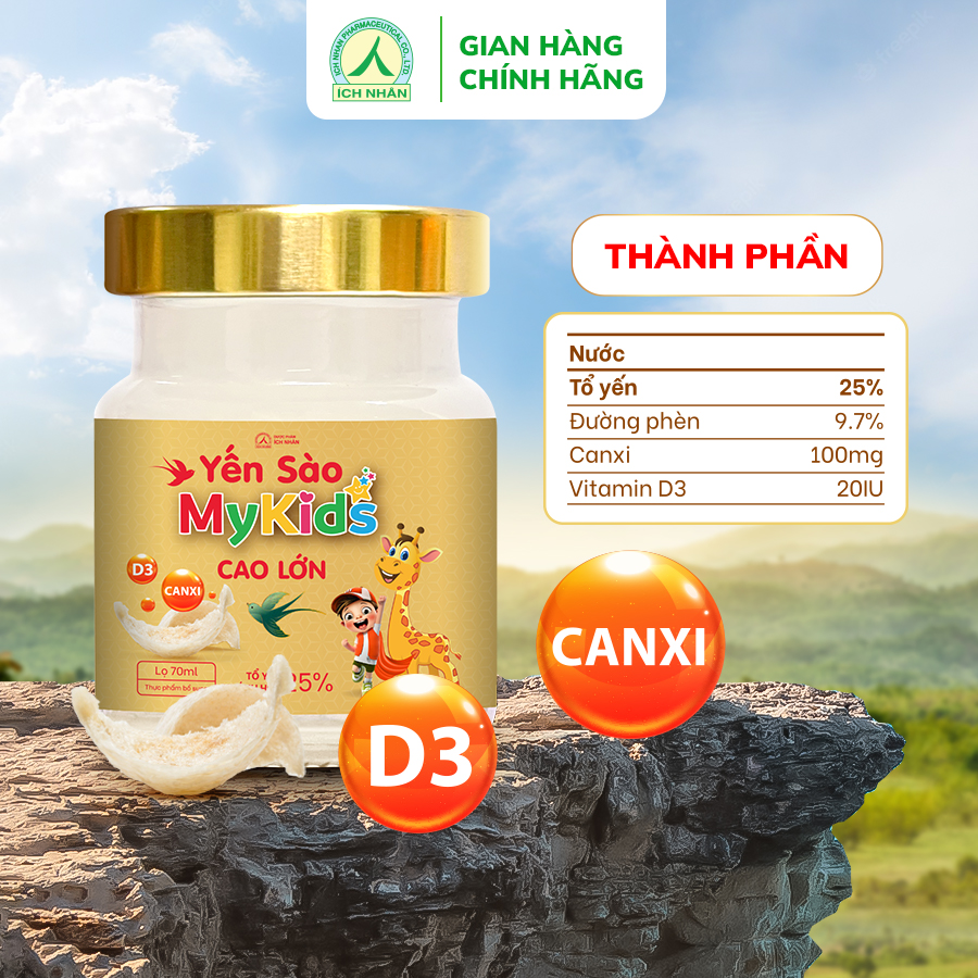 Combo 10 Lọ Yến Sào Mykids Cao Lớn giúp bé ăn ngon, cao lớn, thông minh, tăng sức đề kháng, tăng dưỡng chất cho trẻ - Dạng lọ 70ml