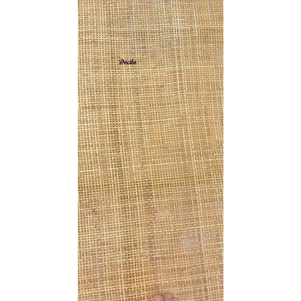 Mành mây ô vuông màu tự nhiên - Lưới mây caro decor, bọc cánh tủ, cửa, bàn ghế gỗ, mây