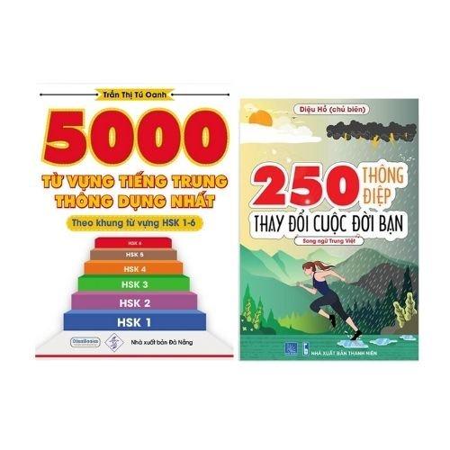 Sách - Combo: 5000 từ vựng tiếng Trung thông dụng nhất + 250 Thông Điệp Thay Đổi Cuộc Đời Bạn