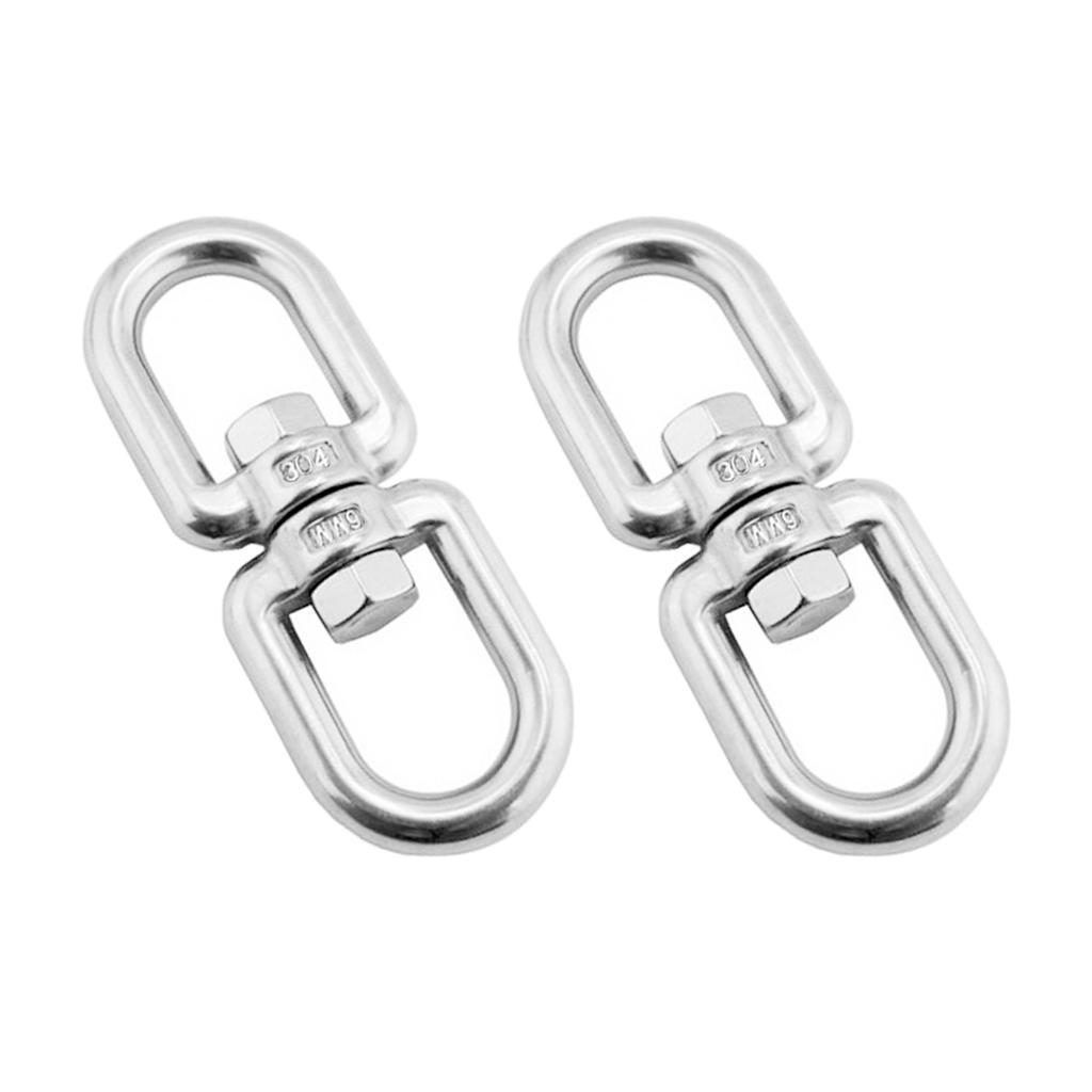 2X 2pcs Outdoor Stainless Steel Hook Climbing Hiking Carabiner Survival