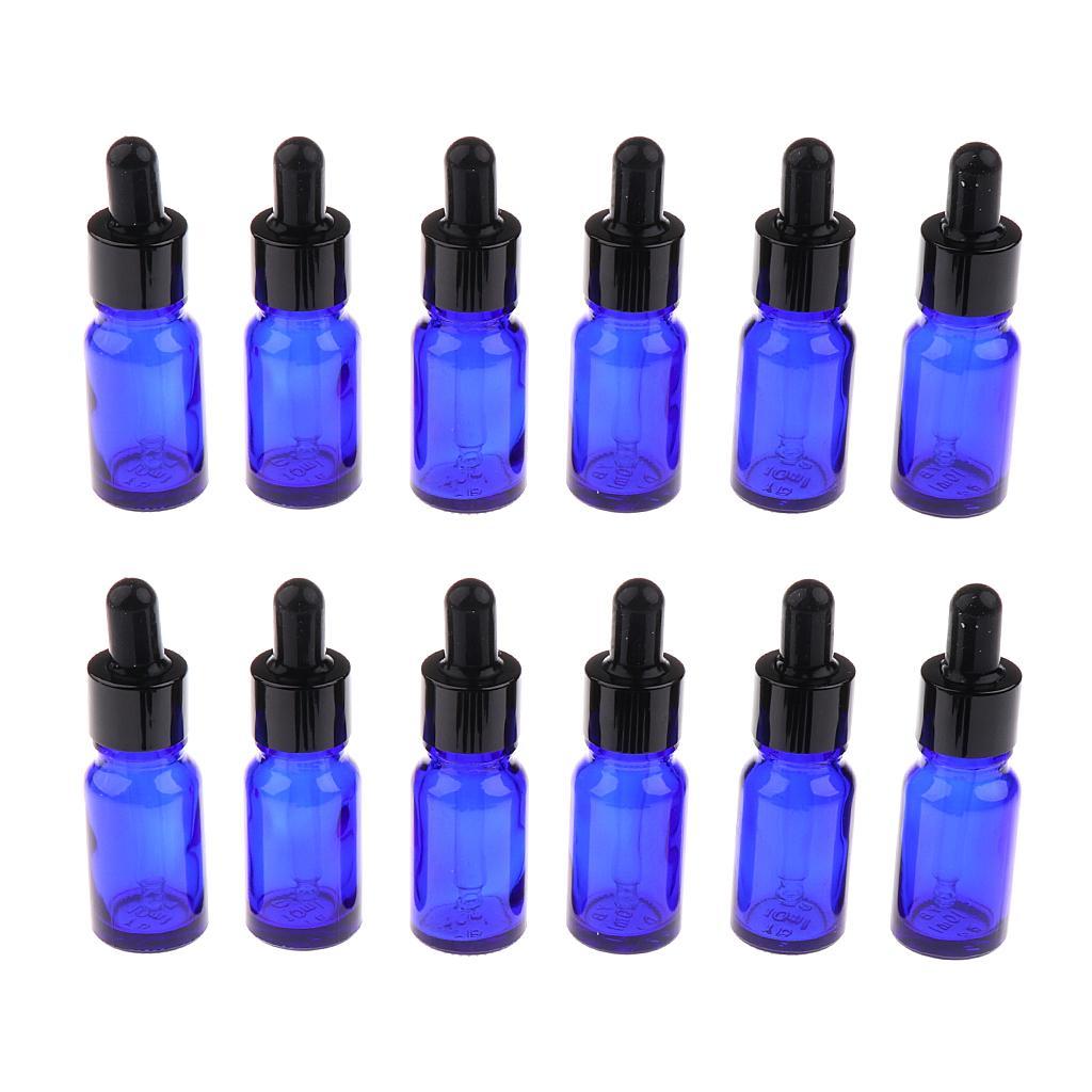 12 Pieces Empty Essential Oil Bottle Glass Liquid Dropper 5ML