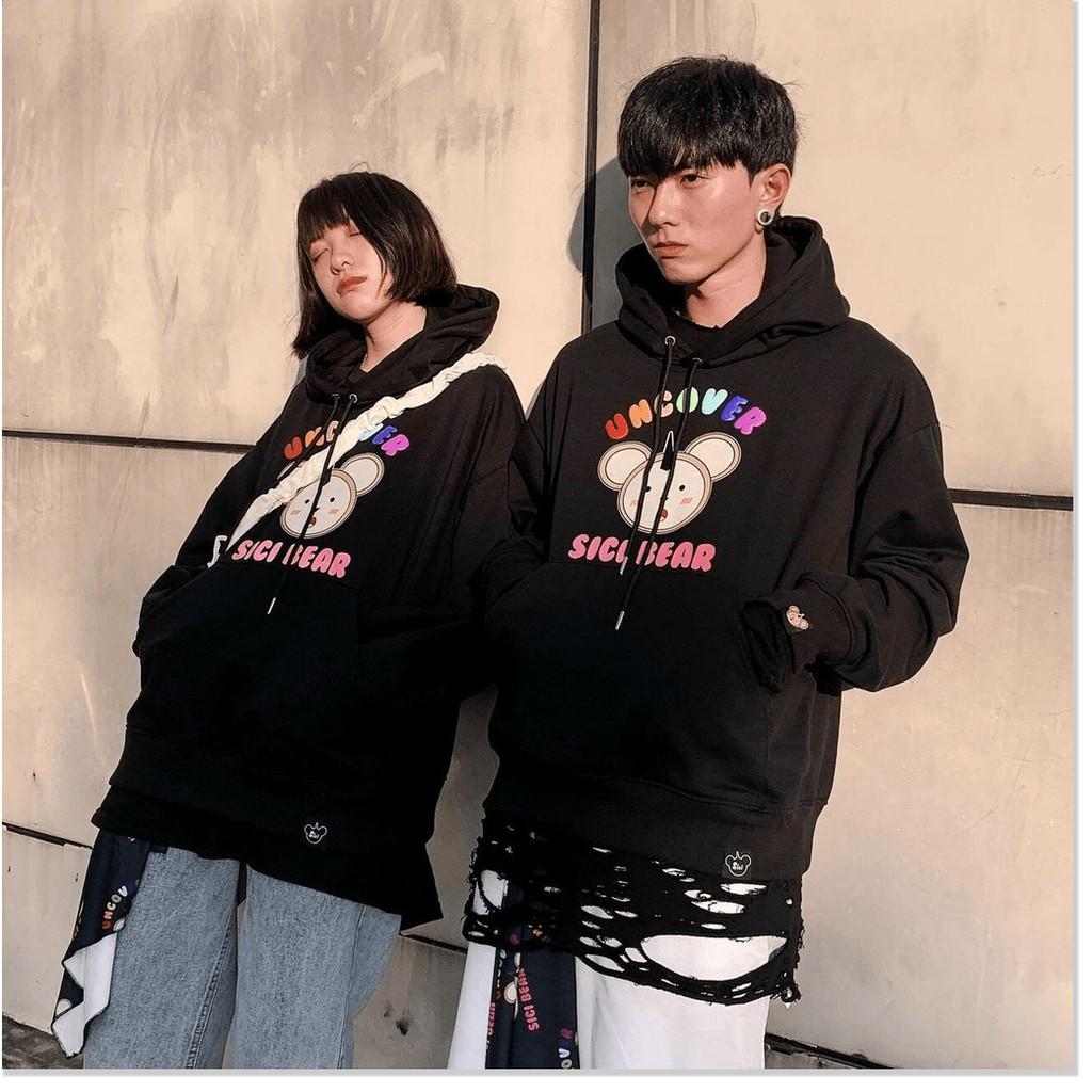 Áo hoodies mặt gấu form rộng to y hình