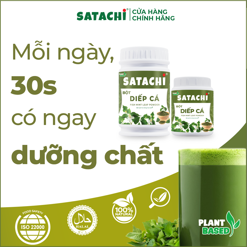 Bột Diếp Cá SATACHI nguyên chất. Hộp 86g