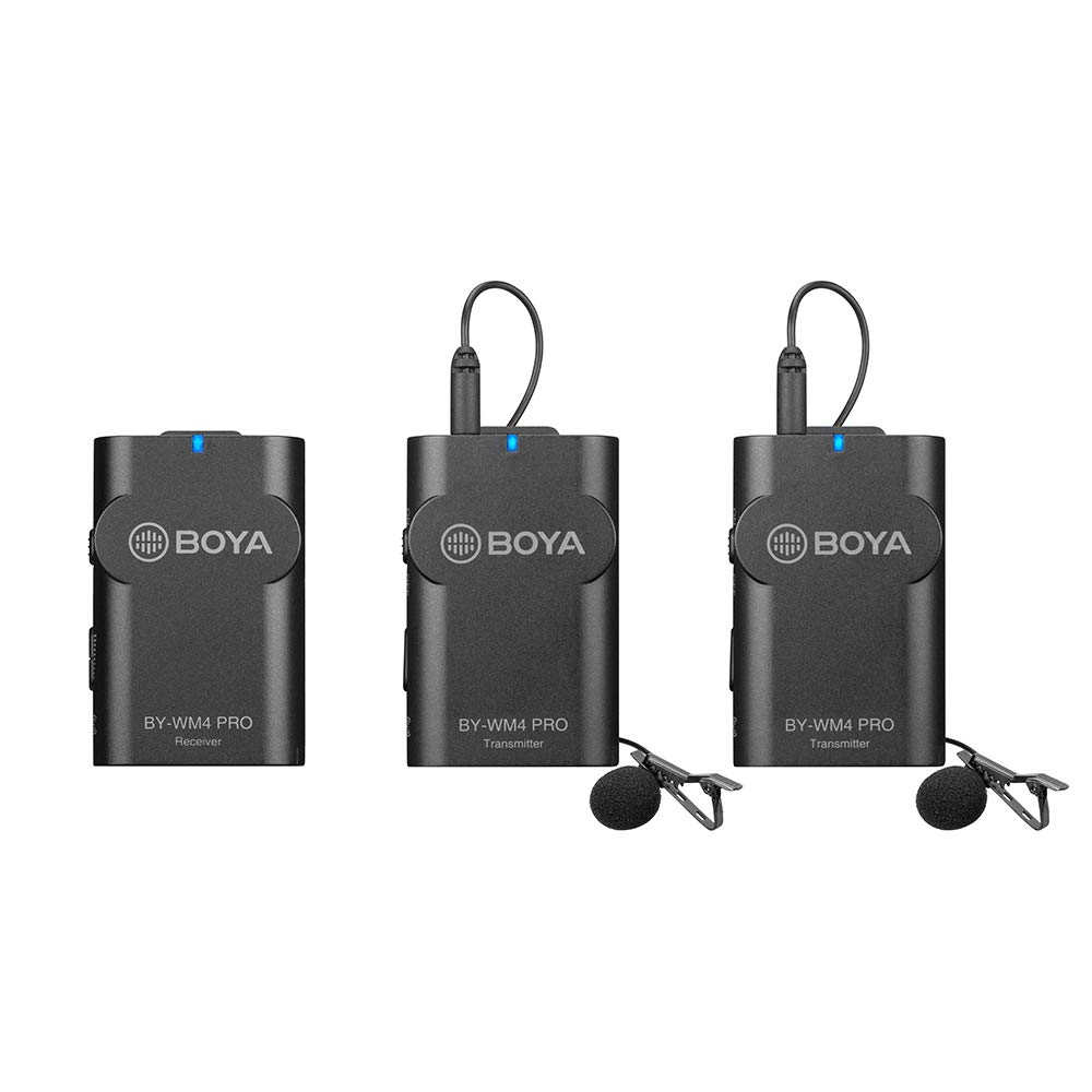 MICRO THU ÂM WIRELESS UHF BOYA BY-WM4 PRO-K2 (BỘ THU 2 MICRO) | Hàng Chính Hãng