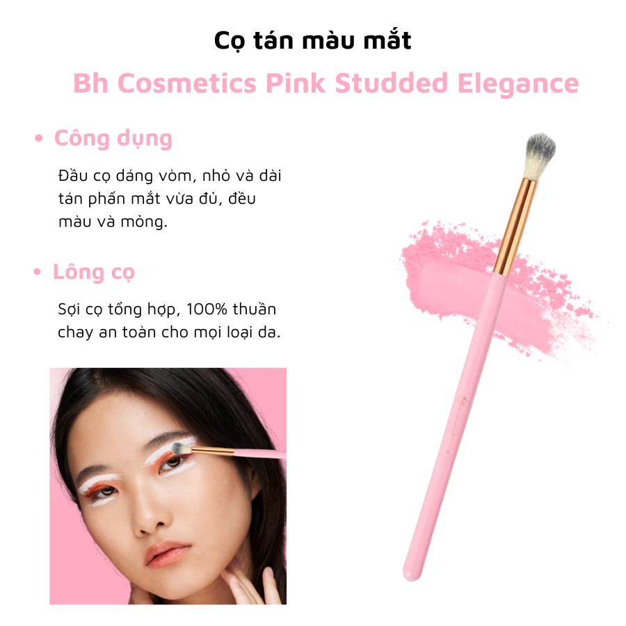 Cọ tán phấn mắt bầu tròn BH Cosmetics Pink Studded Elegance 06