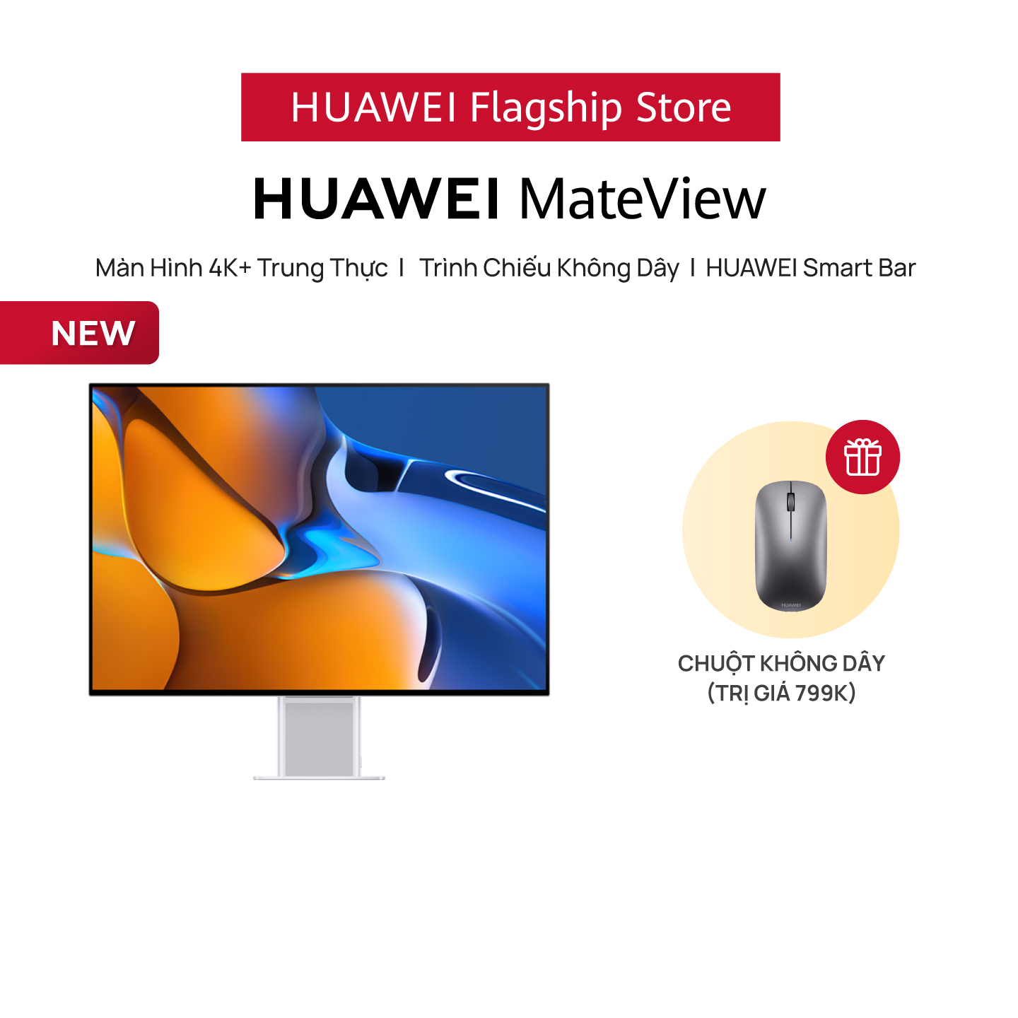 Màn Hình HUAWEI MateView | Màn Hình 4K+ Trung Thực | Kết Nối Không Dây | HUAWEI Smart Bar | Hàng Chính Hãng