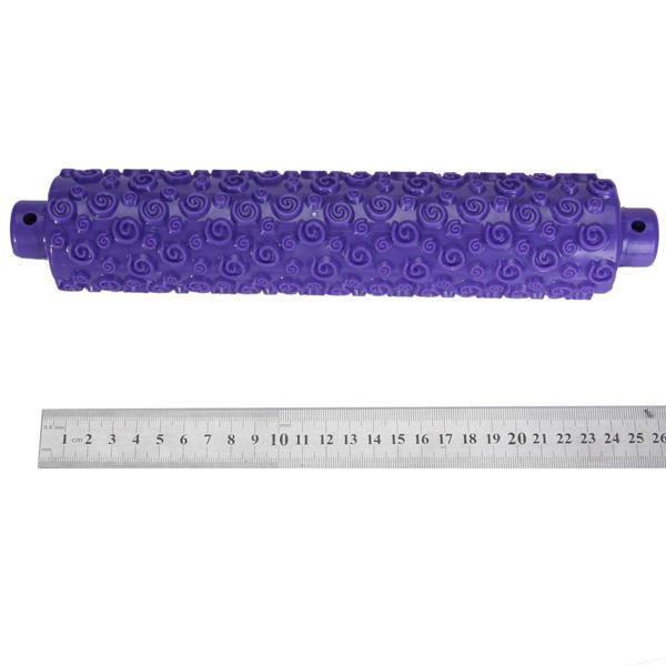 Spiral Pattern Plastic Fondant Roller Rolling Pin - Purple