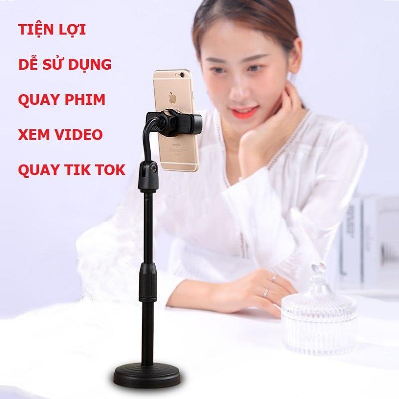 Giá Đỡ Kẹp Điện Thoại Có Đế Để Bàn Đa Năng Xoay 360 Độ, Điều Chỉnh Cao Thấp Tùy Ý. Có Thể Sử Dụng Livestream