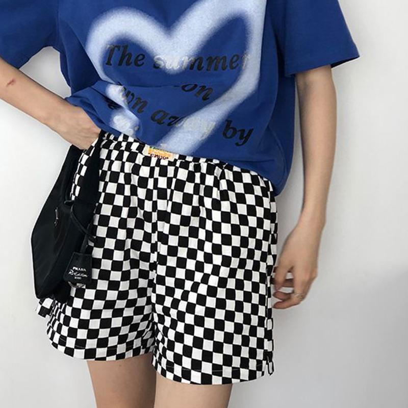 Lưng Thun Quần Short Kẻ Sọc Của Người Phụ Nữ Hàn Quốc Thời Trang Ống Rộng Quần Short Người Phụ Nữ Thường Thẳng Đơn Giản Quần Ngắn Nữ Mùa Hè 2021