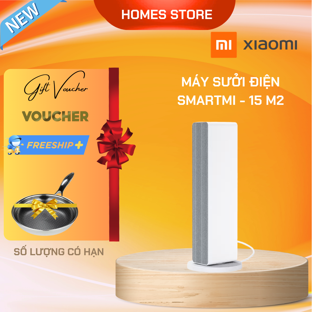 Máy Sưởi XIAOMI Smartmi ZNNFJ07ZM, Điều Khiển Trợ Lý Ảo, Kết Nối App Mihome, Diện Tích Hoạt Động 20 m2, Công Suất 2000 W - Hàng Chính Hãng - Bản Quốc Tế
