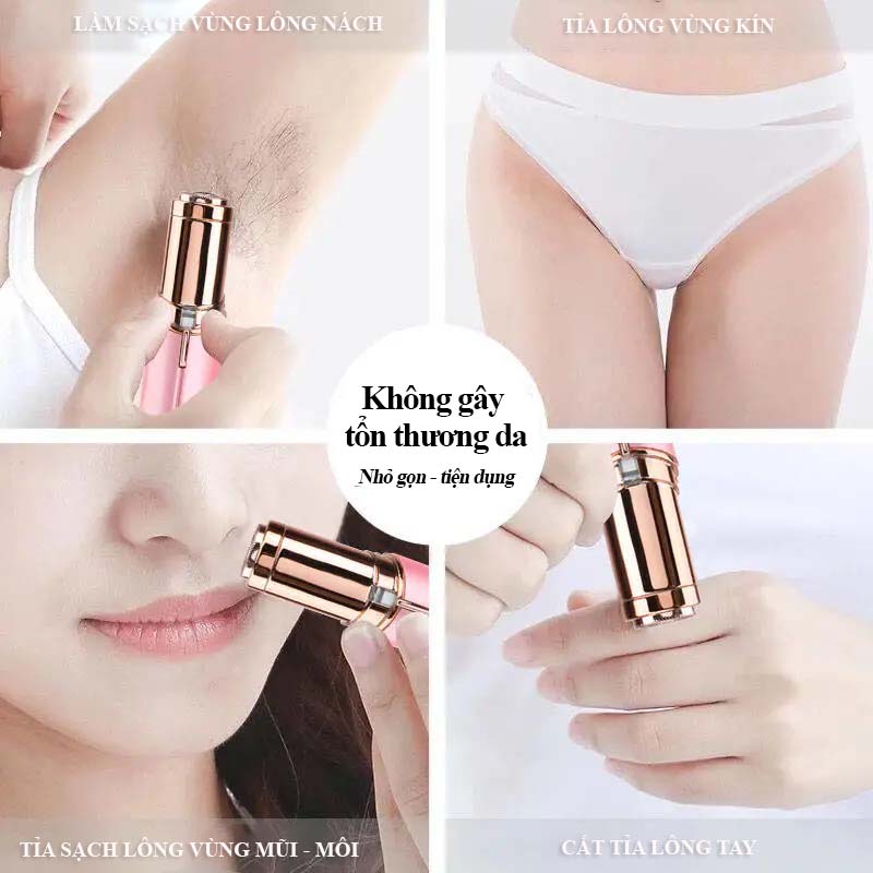 Máy Tỉa Lông Mini Không Đau, Tỉa Lông Mép, Lông Tay, Lông Nách, Lông Vùng Bikini Hiệu Qủa