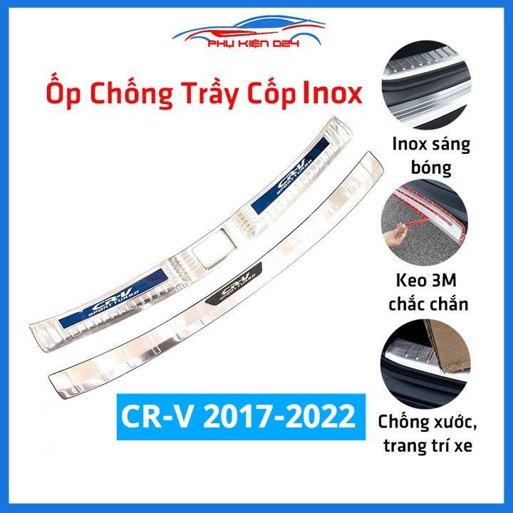 Ốp chống trầy cốp CRV, CR-V 2017-2018-2019-2020-2021-2022 inox sáng bóng bảo vệ xe chống va đập