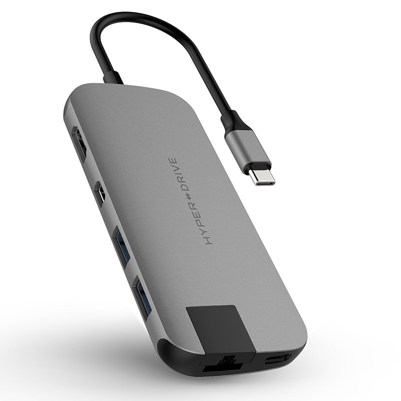 CỔNG CHUYỂN HYPERDRIVE SLIM 8 IN 1 USB-C HUB FOR MACBOOK, SURFACE, PC &amp; DEVICES – HD247B - HÀNG CHÍNH HÃNG