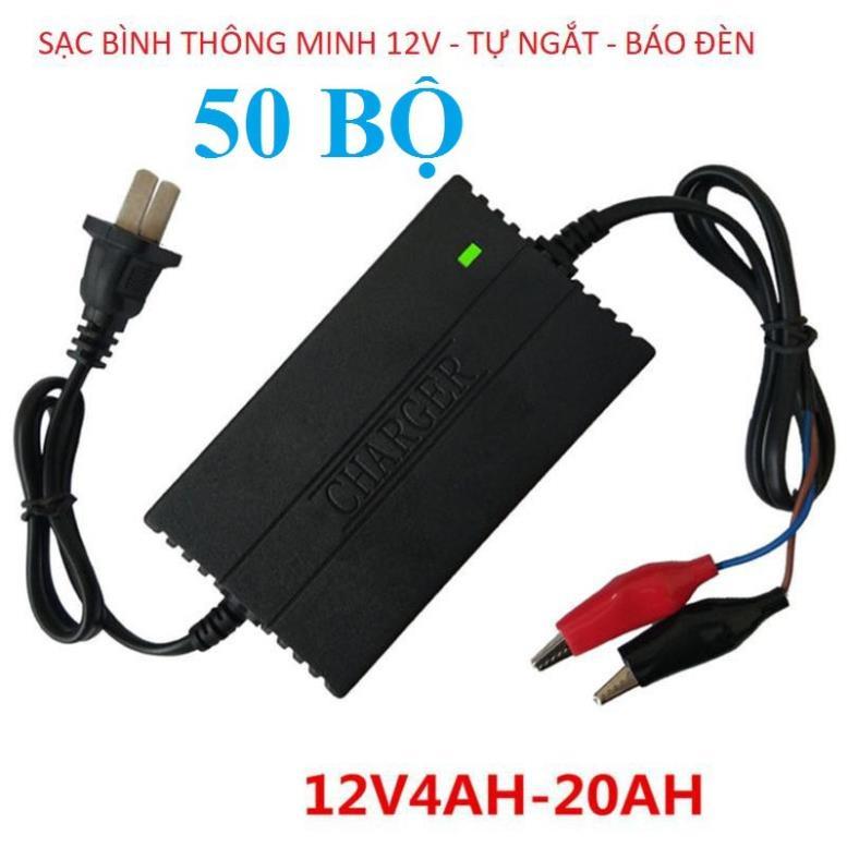 Combo 50 sạc bình ắc quy 12V 2A từ 4-20ah (Đen)