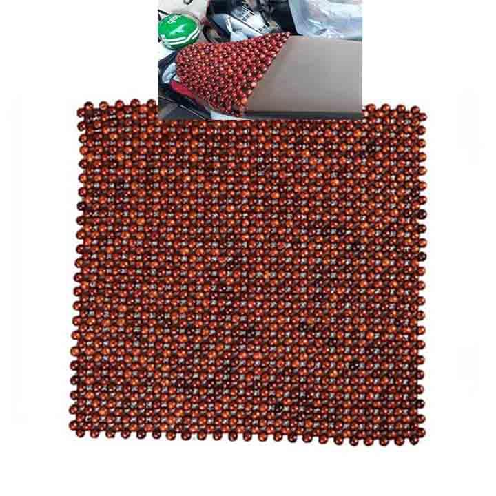 Hạt gỗ lót yên xe và ghế văn phòng Sunha 45x45 màu nâu đỏ, lót yên xe hạt gỗ chuyên dụng cho lót ghế văn phòng, SUNHA