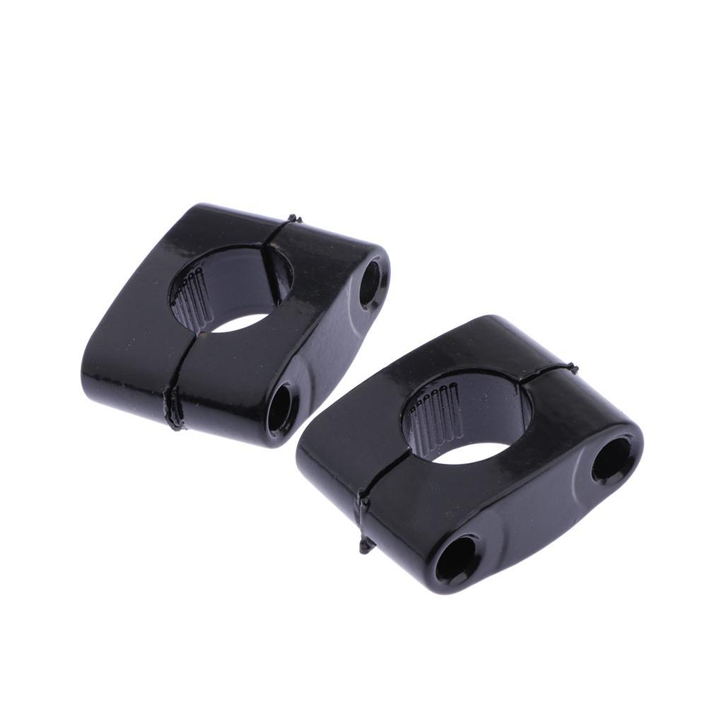 2X 22mm Black Handlebar Bar Mount Riser Clamp Bracket Adaptor for Motorbike ATV