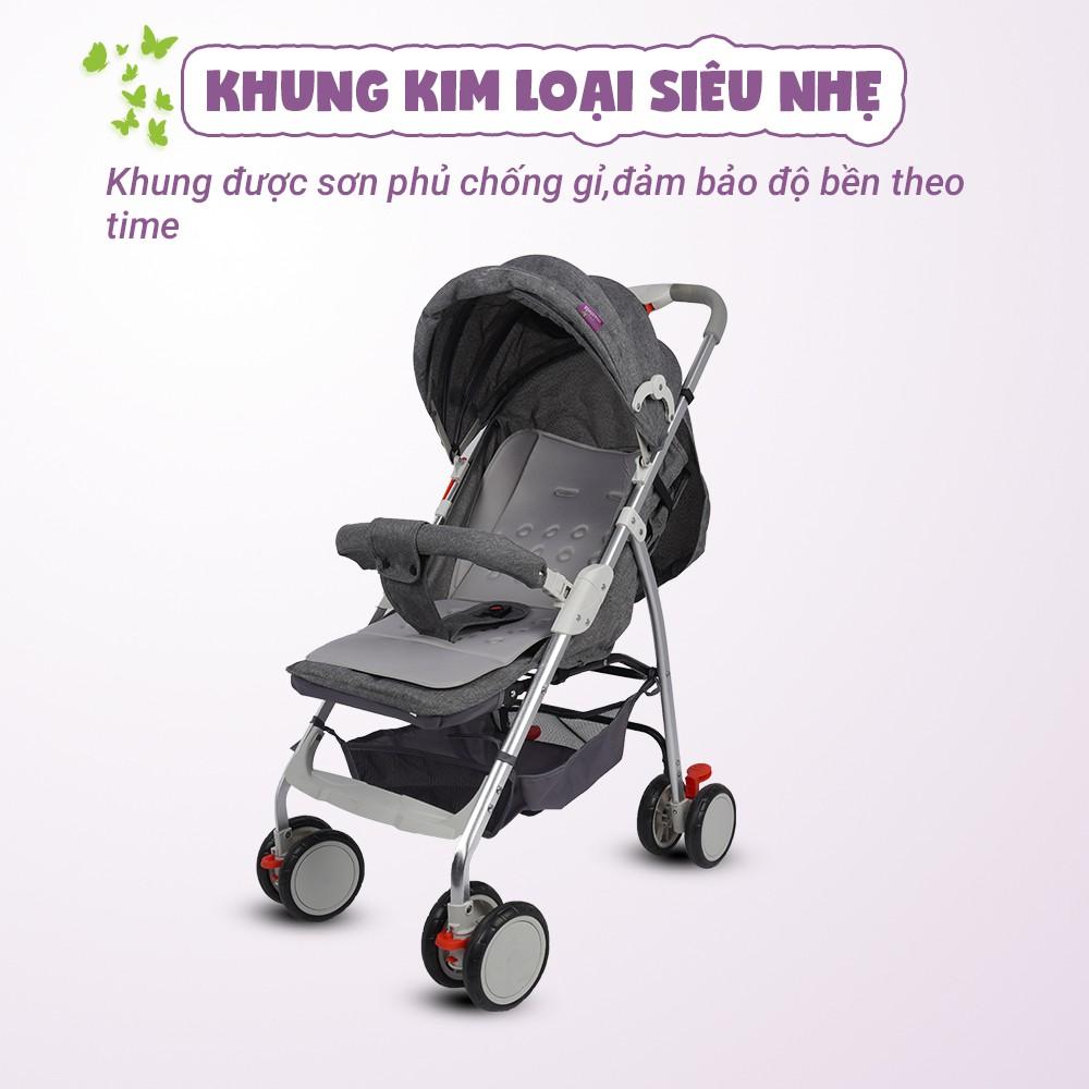 Xe đẩy em bé Mastela A2 khung Aluminum cao cấp siêu nhẹ - Xe đẩy gấp gọn cho bé từ sơ sinh bảo hành 12 tháng