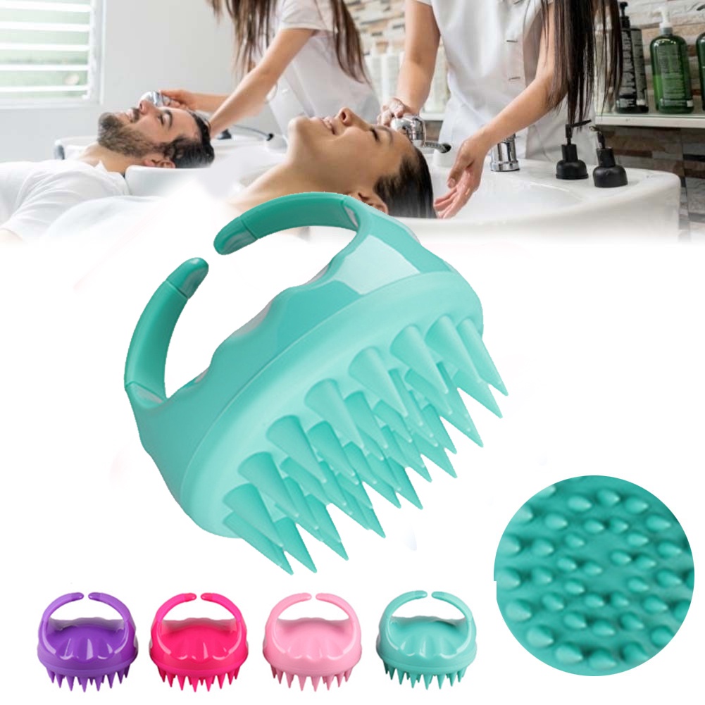 Bàn Chải Gội Đầu Massage Da Đầu Ướt Và Khô Bằng Silicon Mềm Cho Nữ